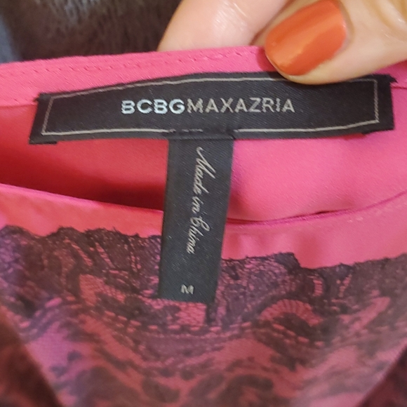 BCBGMaxAzria Medium Pink and Black Dress - Picture 3 of 5